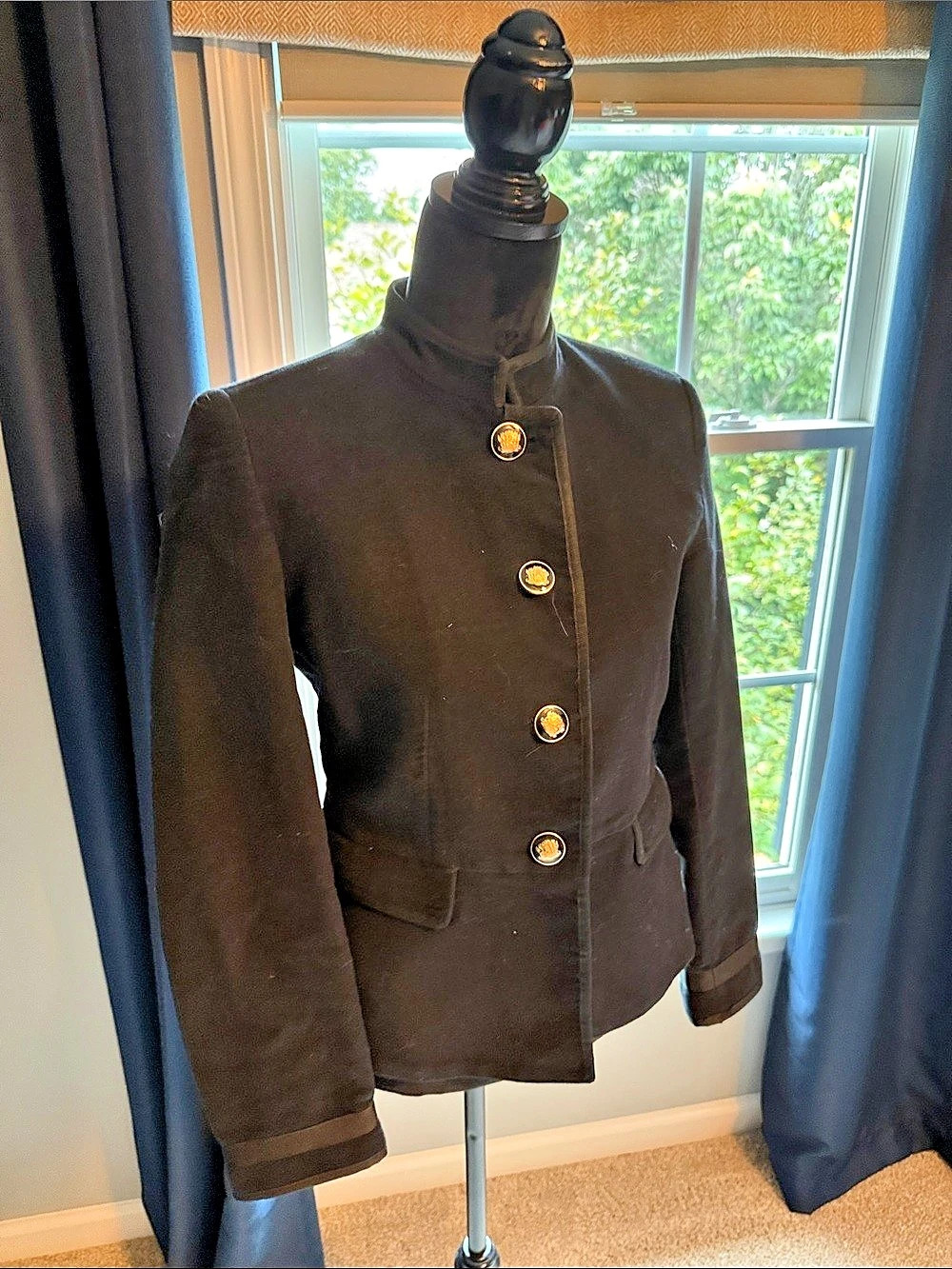 Zara Black Military Style Blazer Size Small